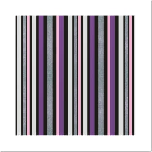 Pink, purple, silver stripped design with glitter, so trendy! Posters and Art